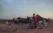 Eugene Alexis Girardet Prayer in the Desert oil painting reproduction